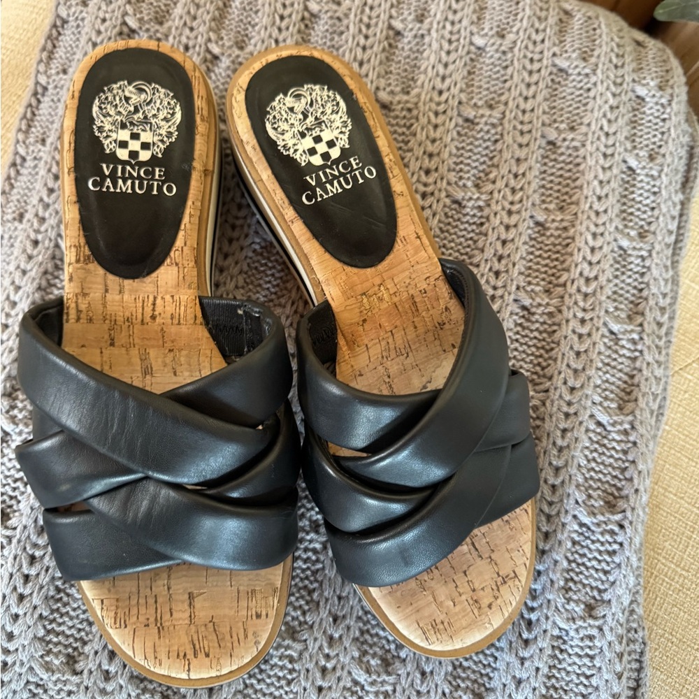 Vince Camuto Leather Upper Sandals